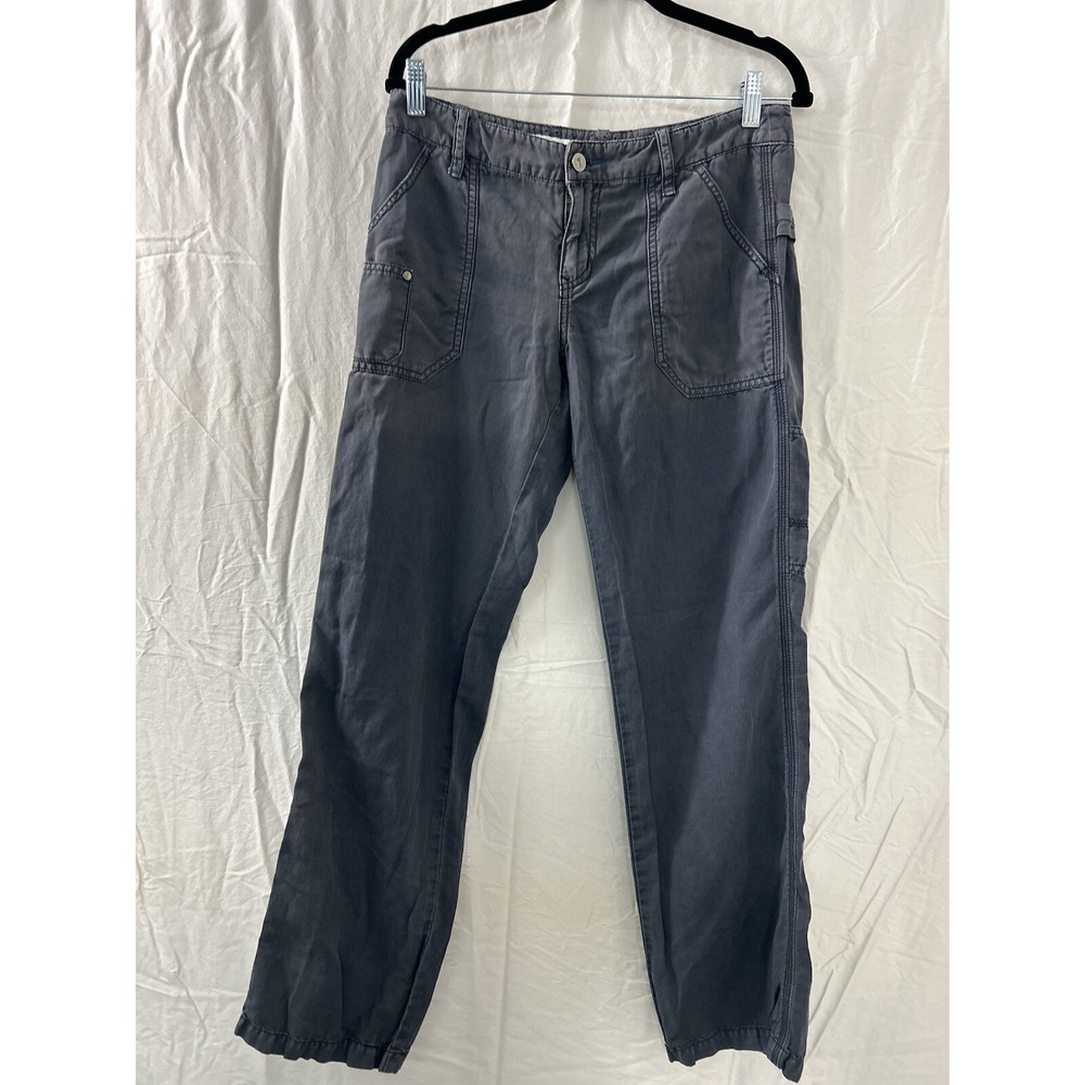 Pilcro & The Letterpress Anthropologie Gray Linen Blend Carpenter Pants Size 6